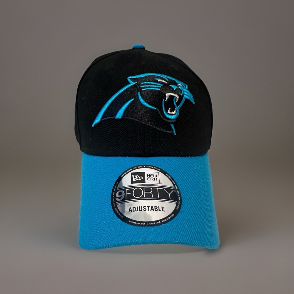 Carolina Panthers Hat Cap Adjustable Black Blue NFL Football One Size New Era